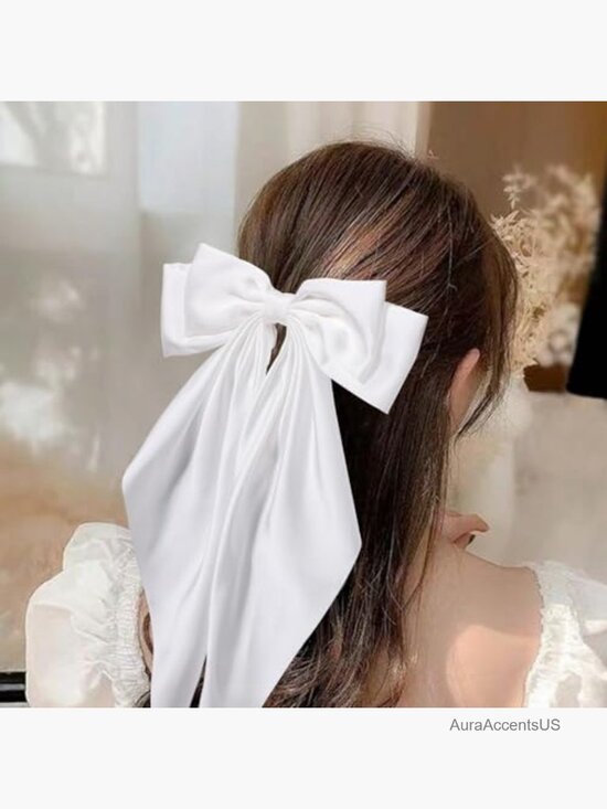 6 Pcs Satin Bow Hair Clips, Large Duckbill Barrettes main image 5